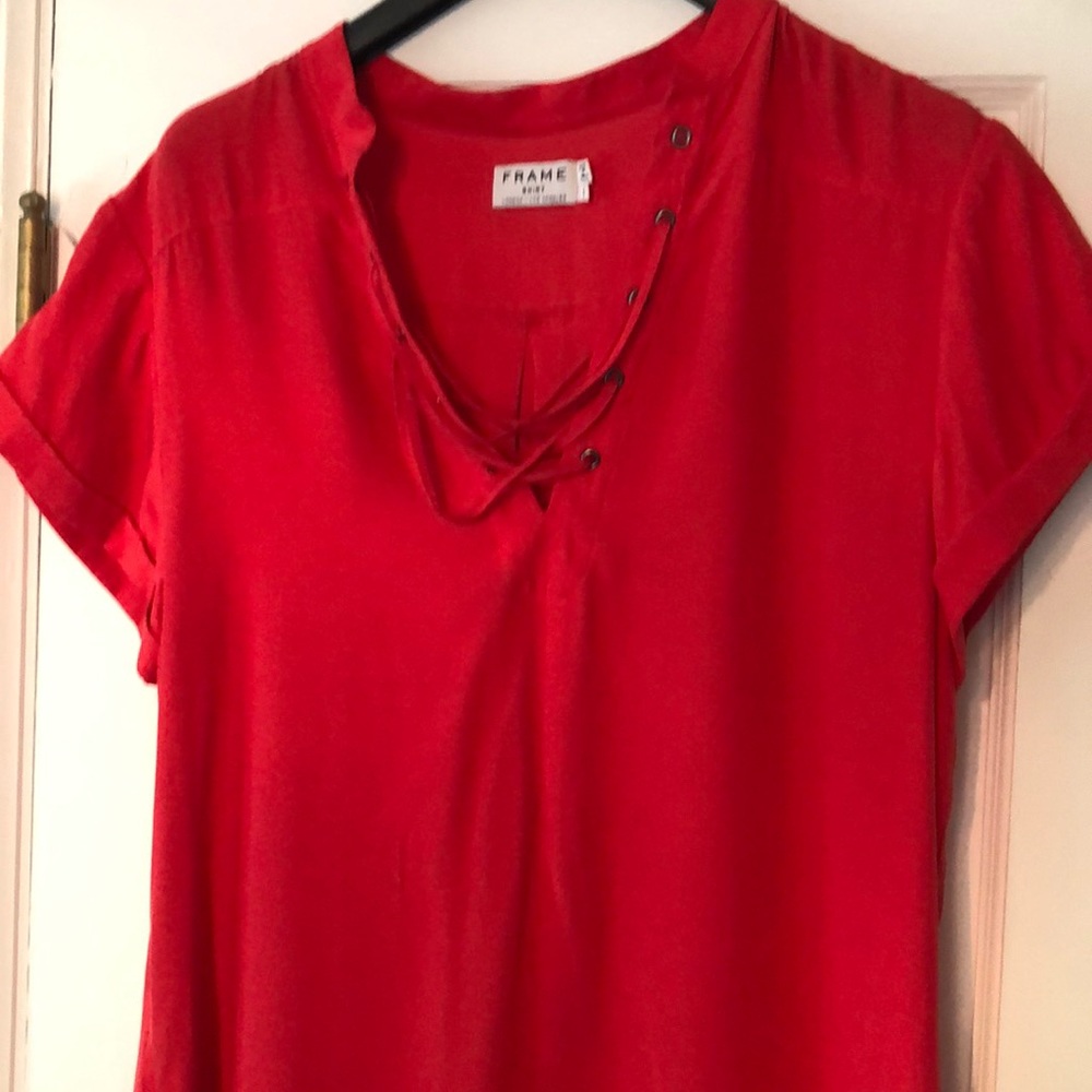 Frame long silk shirt. Size S